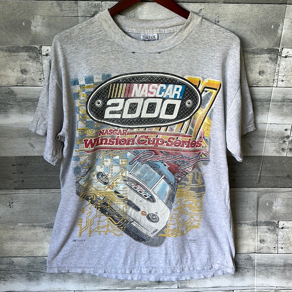 Vintage Nascar 2000 Winston Cup Series Graphic Distressed TShirt Mens Large